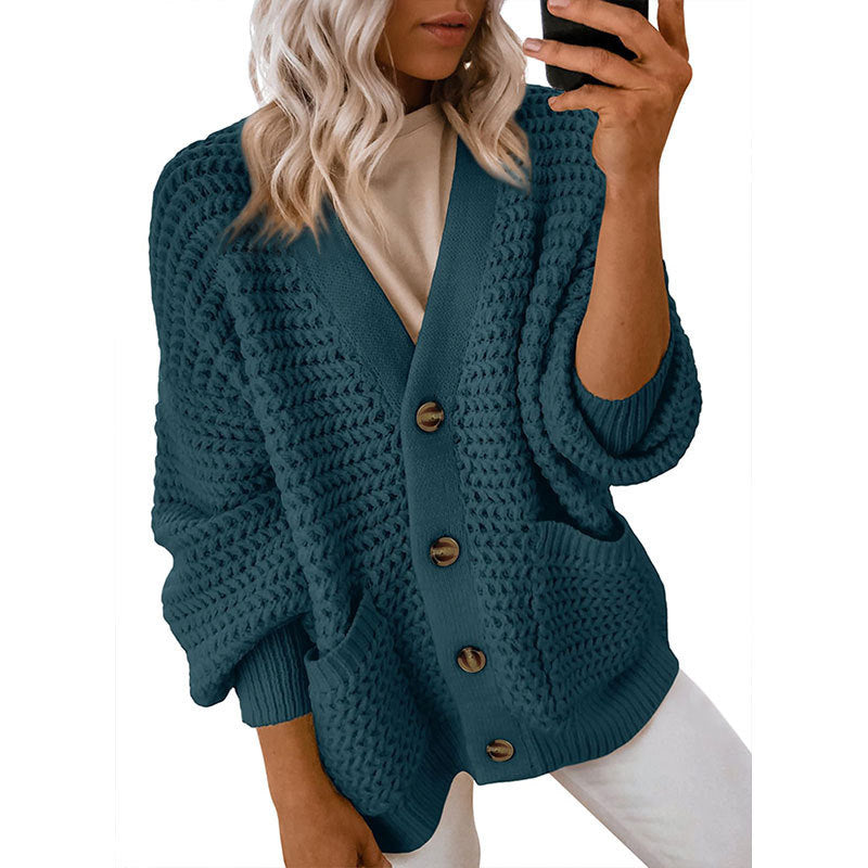 Kvinnors cardigan med tjock textur och knapppdetaljer Mirla-Eva Jonsson