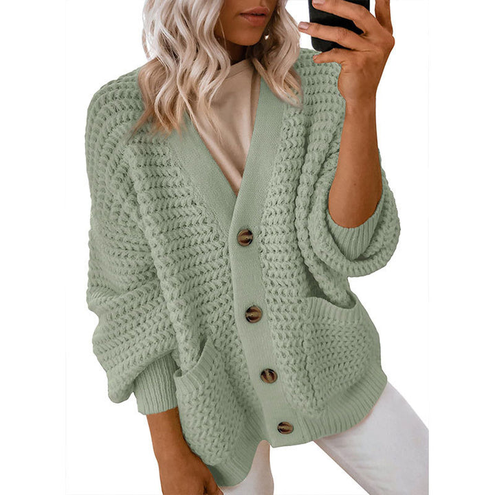 Kvinnors cardigan med tjock textur och knapppdetaljer Mirla-Eva Jonsson