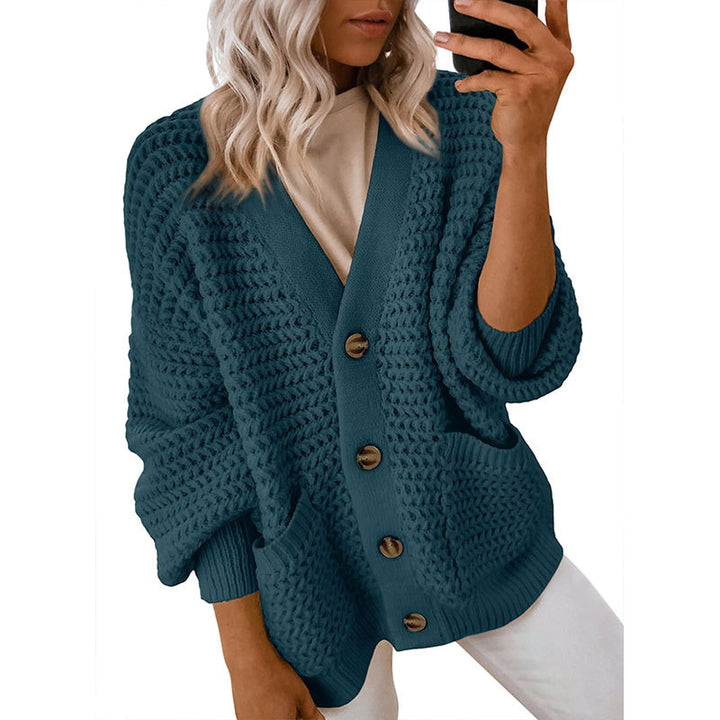 Kvinnors cardigan med tjock textur och knapppdetaljer Mirla-Eva Jonsson