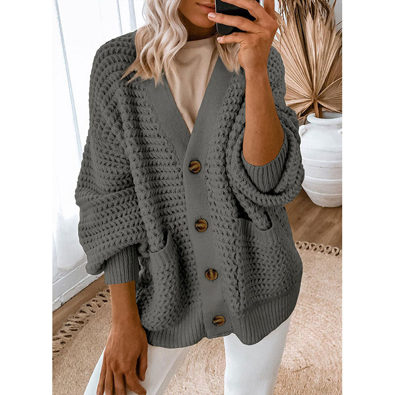 Kvinnors cardigan med tjock textur och knapppdetaljer Mirla-Eva Jonsson