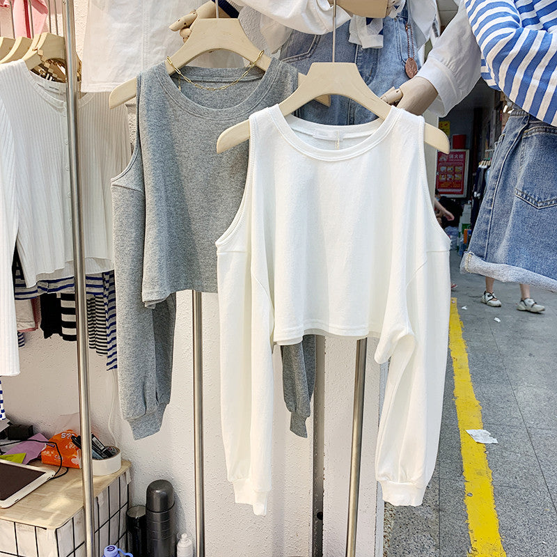 Kvinnors casual cropped topp med lång ärm-Eva Jonsson