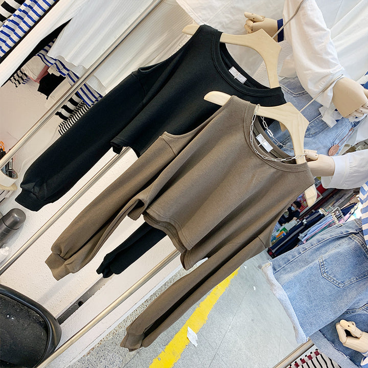 Kvinnors casual cropped topp med lång ärm-Eva Jonsson