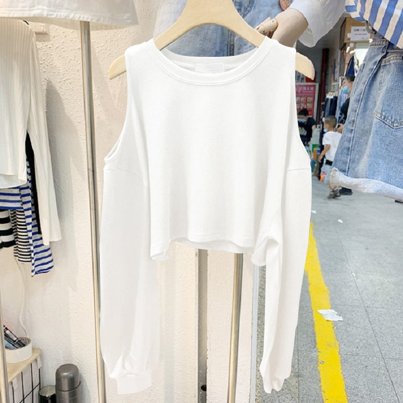 Kvinnors casual cropped topp med lång ärm-Eva Jonsson