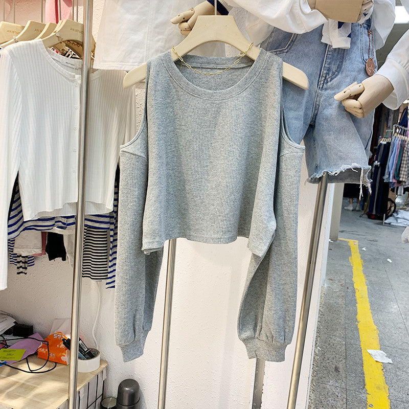 Kvinnors casual cropped topp med lång ärm-Eva Jonsson