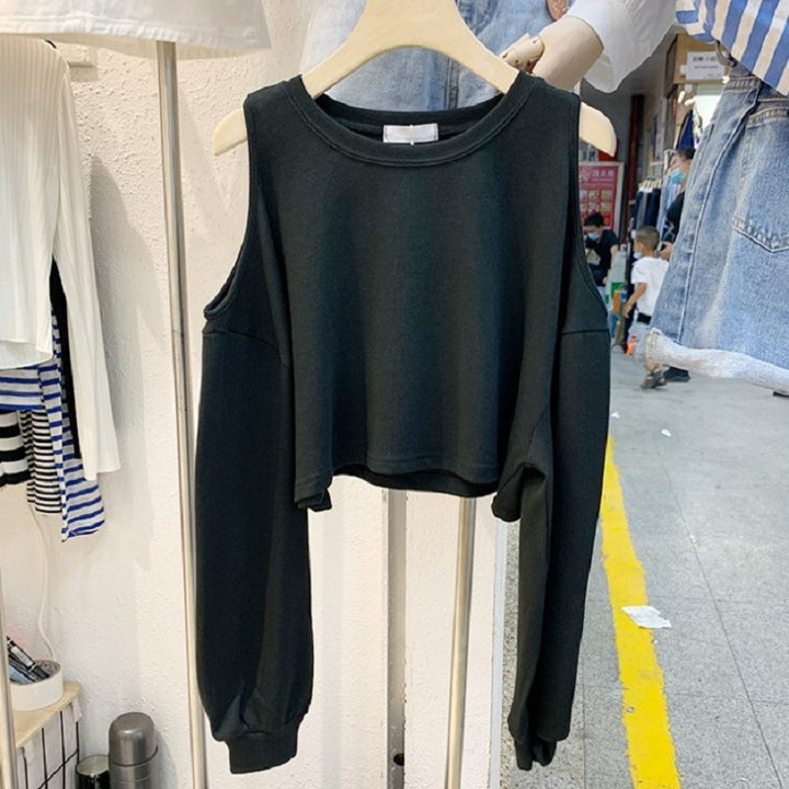 Kvinnors casual cropped topp med lång ärm-Eva Jonsson