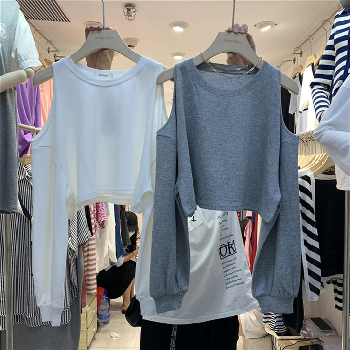Kvinnors casual cropped topp med lång ärm-Eva Jonsson