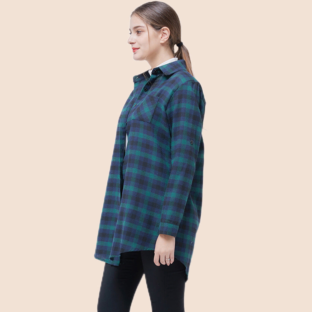 Kvinnors casual rutigt skjorta blus Mirla-Eva Jonsson