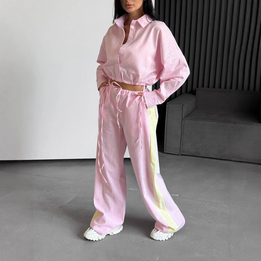 Kvinnors casual topp och breda byxor set Mirla-Eva Jonsson