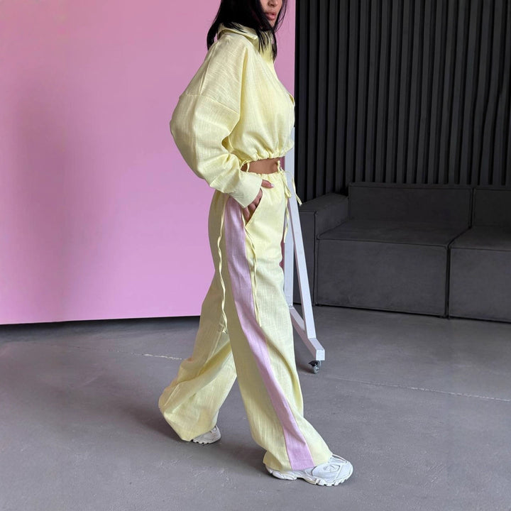 Kvinnors casual topp och breda byxor set Mirla-Eva Jonsson