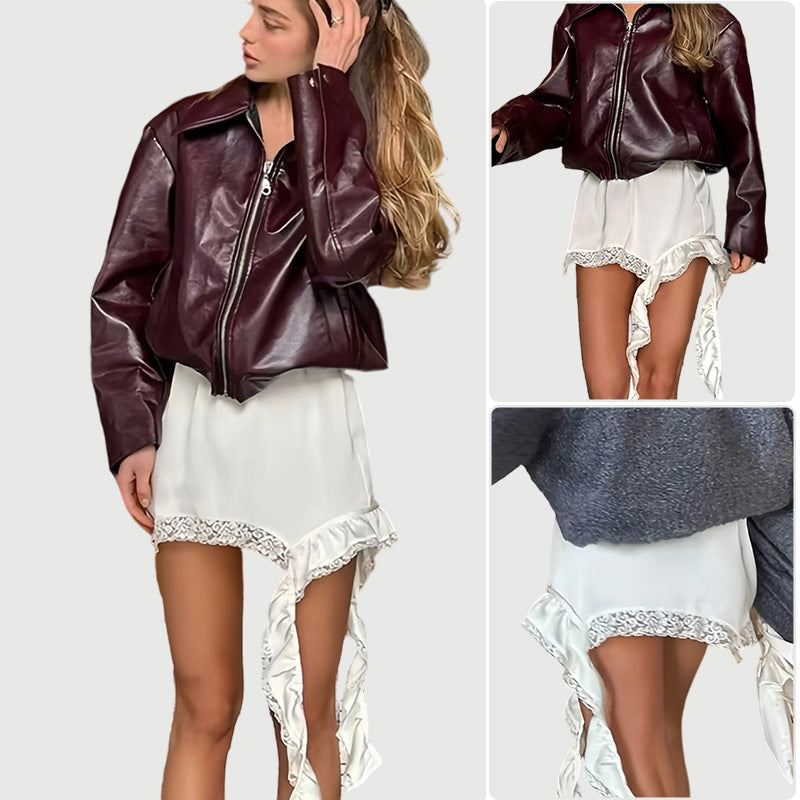 Kvinnors chiffongshorts med eleganta spetsdetaljer och flödande design Mirla-Eva Jonsson