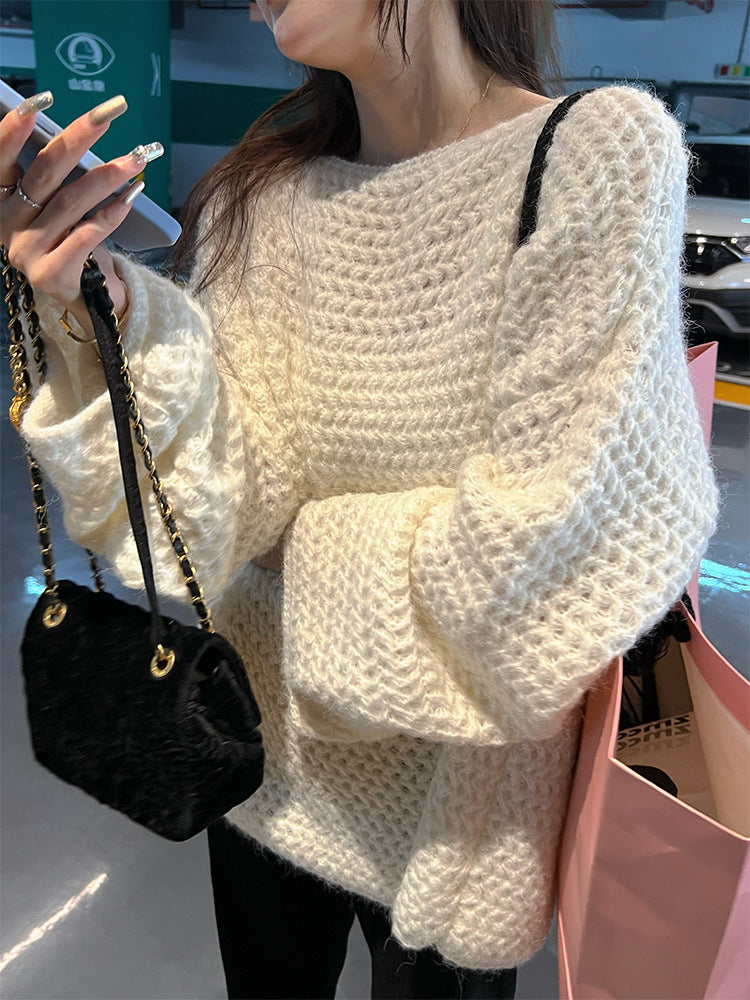 Kvinnors chunky knit oversize tröja med bred passform Mirla-Eva Jonsson