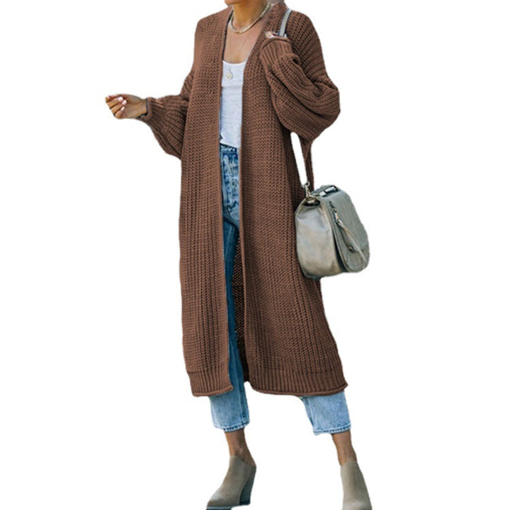 Kvinnors chunky stickad cardigan med öppna stygn och avslappnad passform Mirla-Eva Jonsson