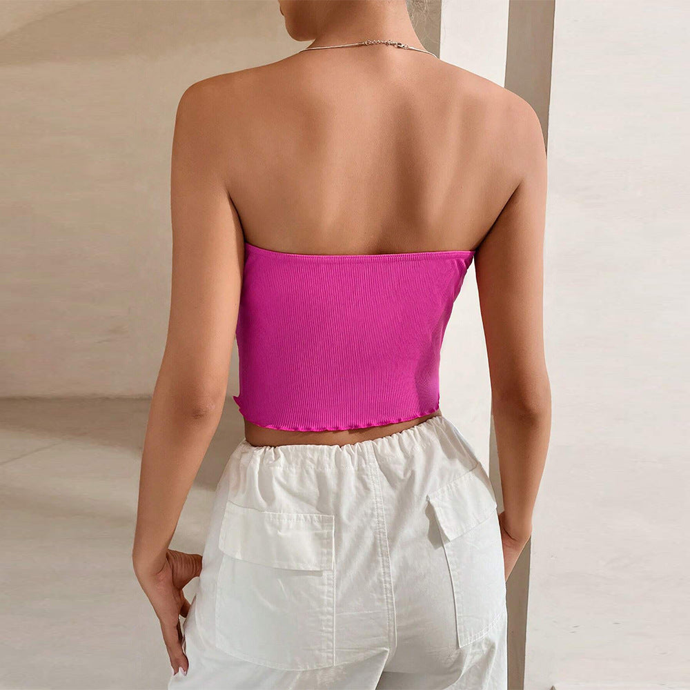 Kvinnors crop bodysuit med off-the-shoulder design och asymmetrisk nederkant Mirla-Eva Jonsson