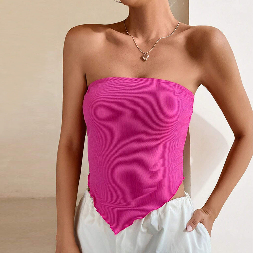 Kvinnors crop bodysuit med off-the-shoulder design och asymmetrisk nederkant Mirla-Eva Jonsson