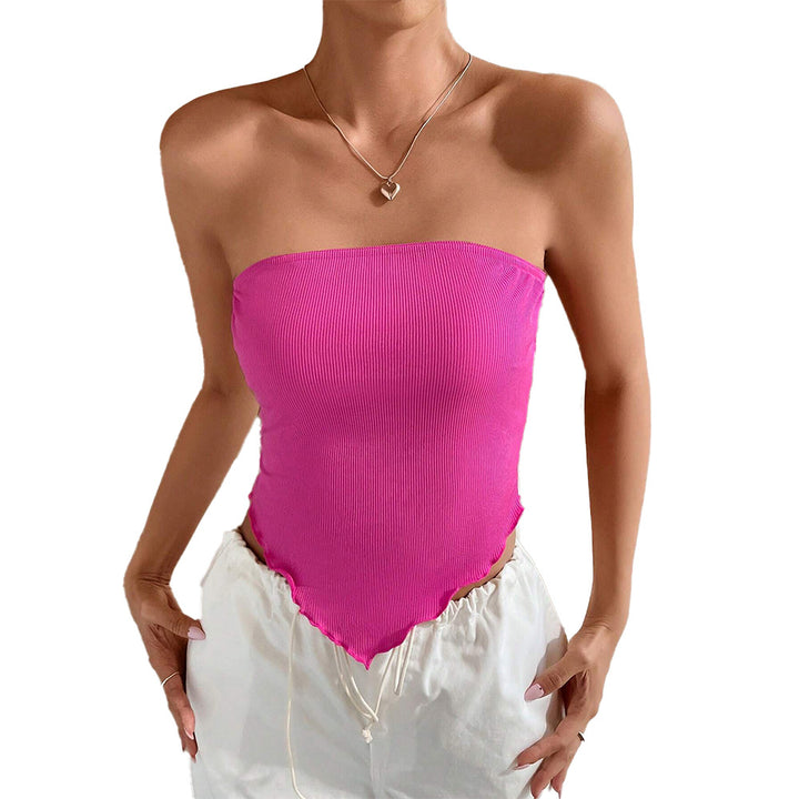Kvinnors crop bodysuit med off-the-shoulder design och asymmetrisk nederkant Mirla-Eva Jonsson