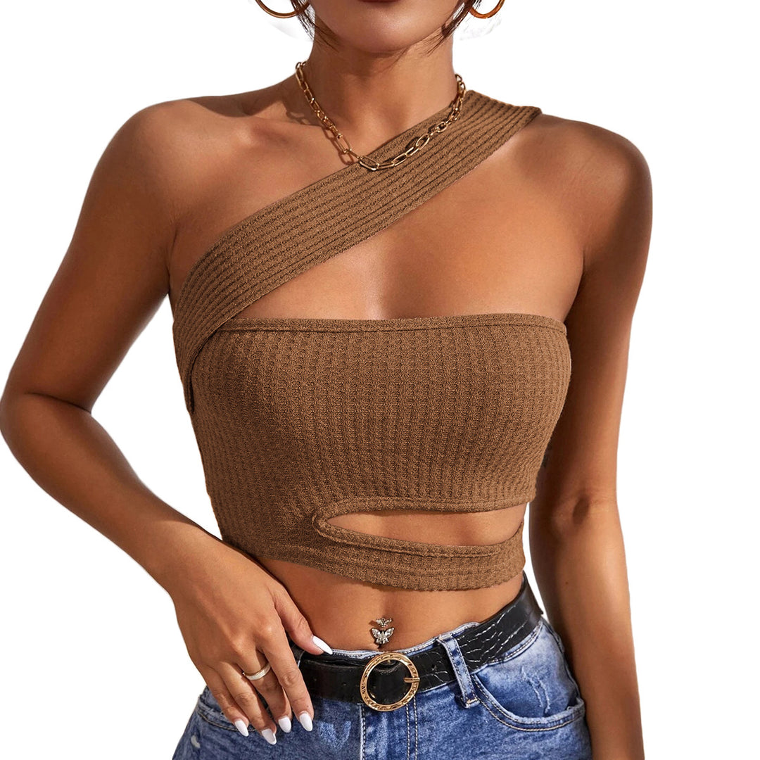 Kvinnors crop top med asymmetrisk skärning och sidokapning Mirla-Eva Jonsson
