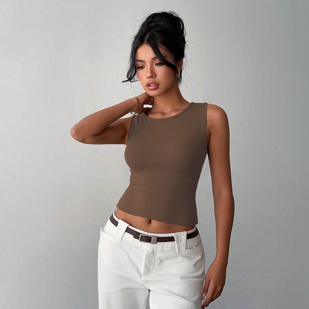 Kvinnors crop top med en kroppsnära skärning och klassisk rund halsringning Mirla-Eva Jonsson