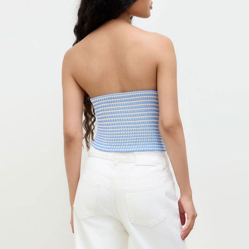 Kvinnors crop top med öppen rygg och dekorativ slits Mirla-Eva Jonsson