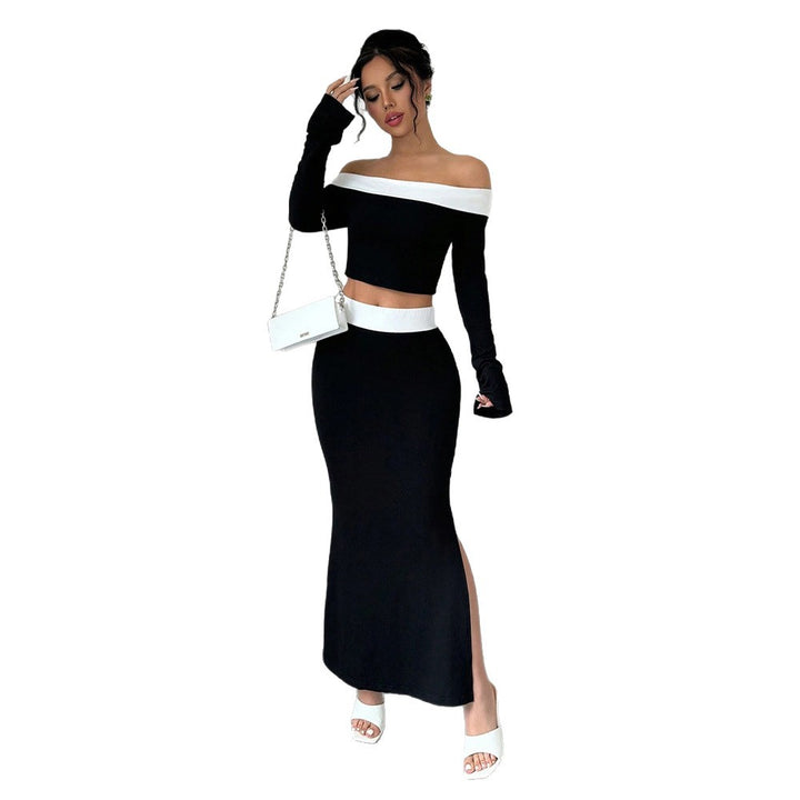 Kvinnors crop top och maxikjol set med off-shoulder design Mirla-Eva Jonsson