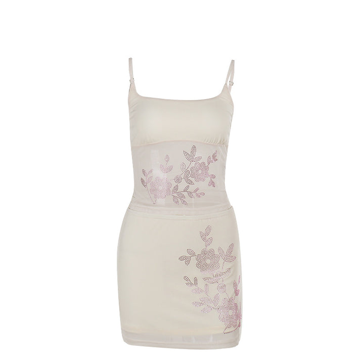 Kvinnors crop top och mini kjol set med blommönster-Eva Jonsson