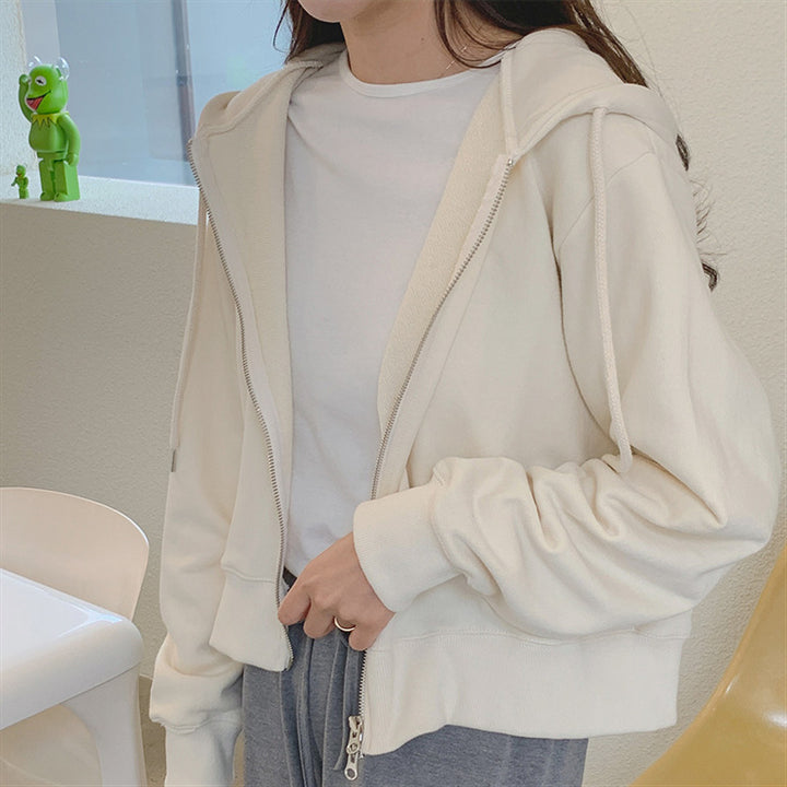Kvinnors cropped hoodie jacka med mjuka ärmar Mirla-Eva Jonsson