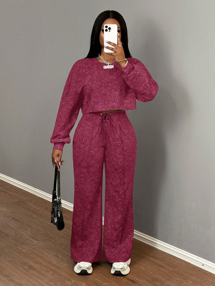 Kvinnors cropped loungewear-set med vida byxor och hög midja Mirla-Eva Jonsson