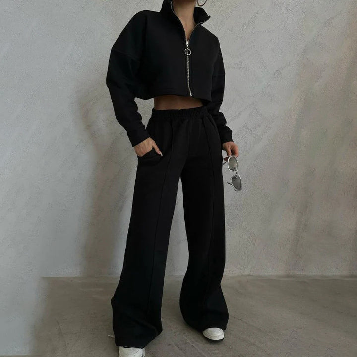 Kvinnors cropped sweatjacka Mirla-Eva Jonsson