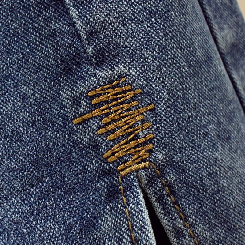 Kvinnors denim maxikjol med sidosplit Mirla-Eva Jonsson