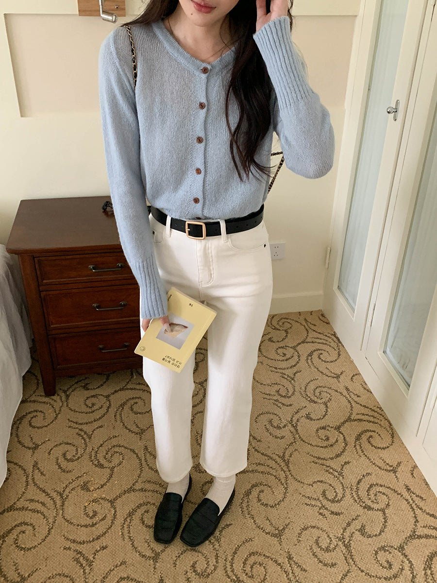 Kvinnors denim midi kjol med hög midja och utställd passform Mirla-Eva Jonsson