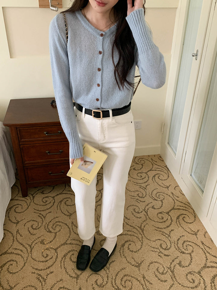 Kvinnors denim midi kjol med hög midja och utställd passform Mirla-Eva Jonsson