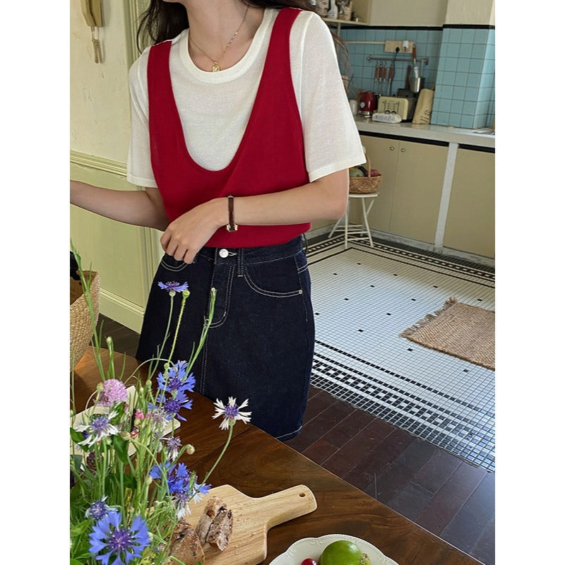 Kvinnors denim mini kjolar i klassisk design Mirla-Eva Jonsson