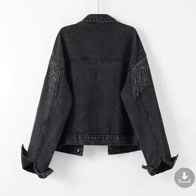 Kvinnors denimjacka med fransad design Mirla-Eva Jonsson