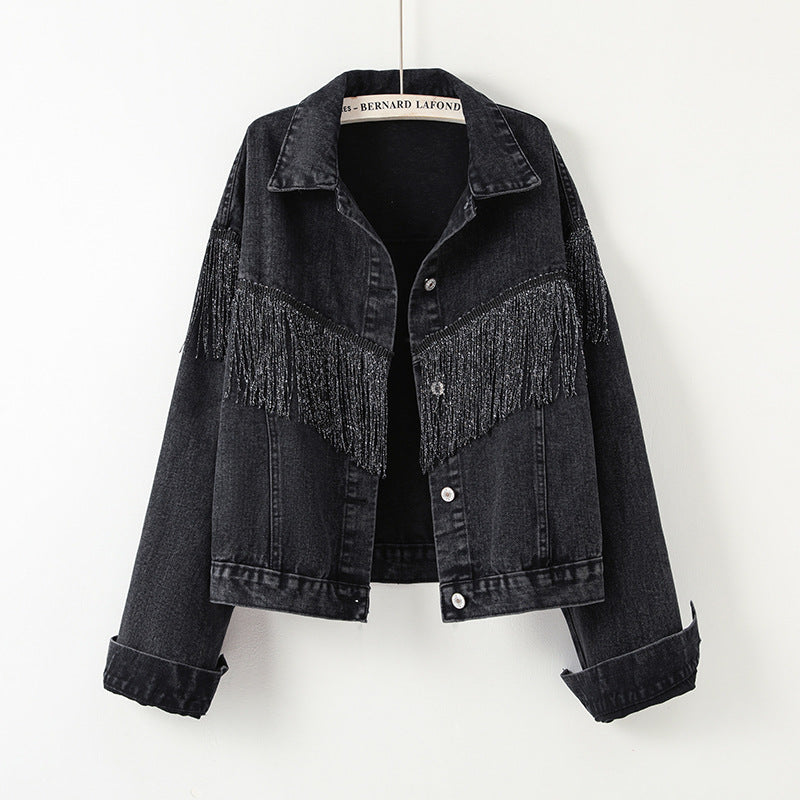 Kvinnors denimjacka med fransad design Mirla-Eva Jonsson