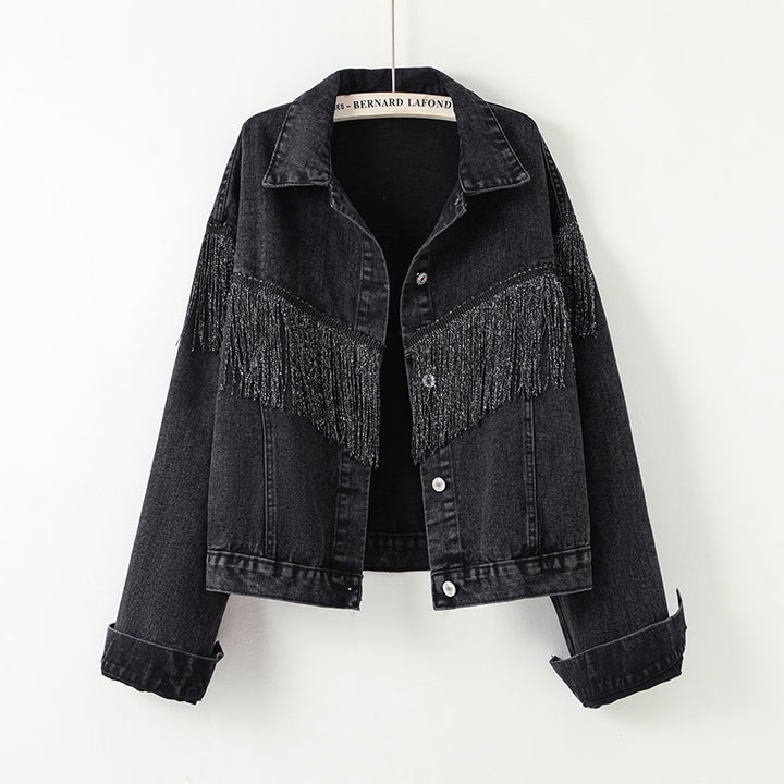 Kvinnors denimjacka med fransad design Mirla-Eva Jonsson