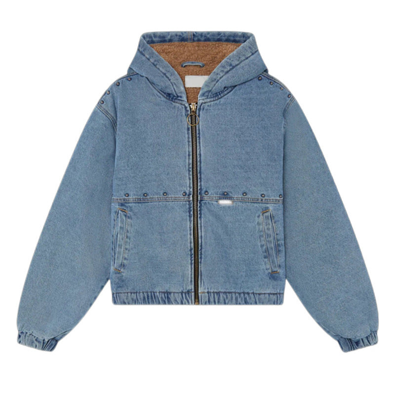 Kvinnors denimjacka med huva och fickor Mirla-Eva Jonsson