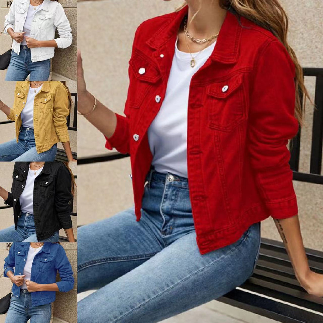 Kvinnors denimjacka med klassisk skärning och fickor Mirla-Eva Jonsson