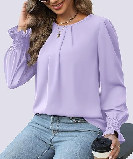 Kvinnors elegant blus med puffärmar Mirla-Eva Jonsson
