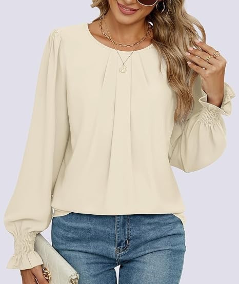Kvinnors elegant blus med puffärmar Mirla-Eva Jonsson