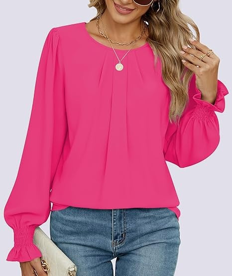 Kvinnors elegant blus med puffärmar Mirla-Eva Jonsson
