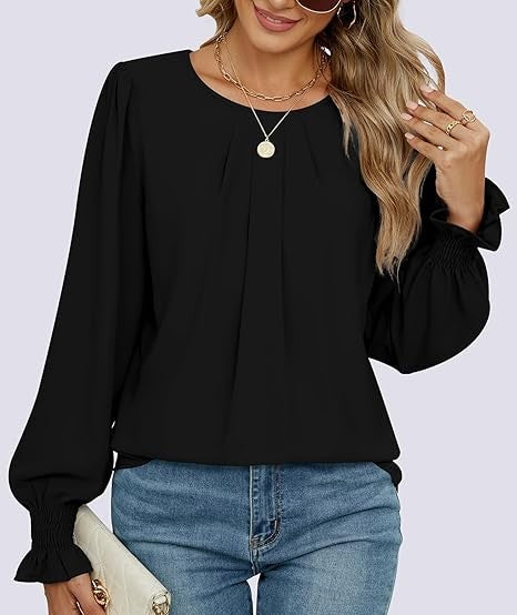 Kvinnors elegant blus med puffärmar Mirla-Eva Jonsson