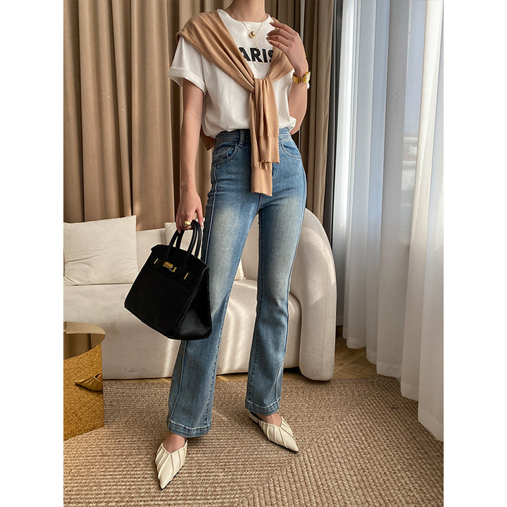 Kvinnors elegant blus med randig tröjkrage Mirla-Eva Jonsson