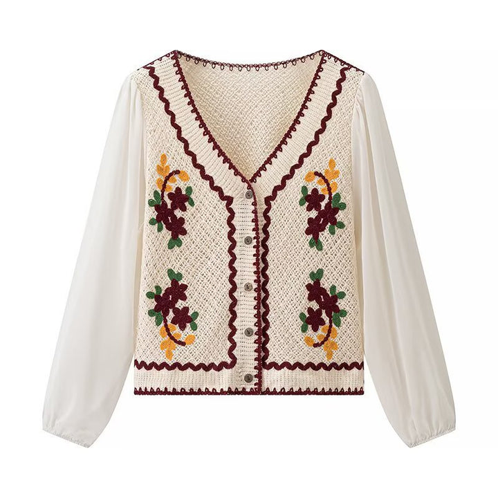 Kvinnors elegant broderad blus med luftförsvarsärmar Mirla-Eva Jonsson