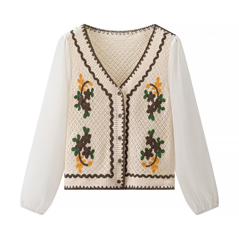 Kvinnors elegant broderad blus med luftförsvarsärmar Mirla-Eva Jonsson