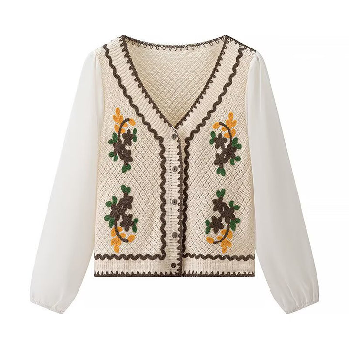 Kvinnors elegant broderad blus med luftförsvarsärmar Mirla-Eva Jonsson