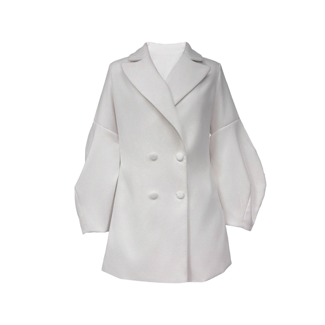 Kvinnors elegant dubbelknäppt blazer-klänning med voluminösa ärmar Mirla-Eva Jonsson