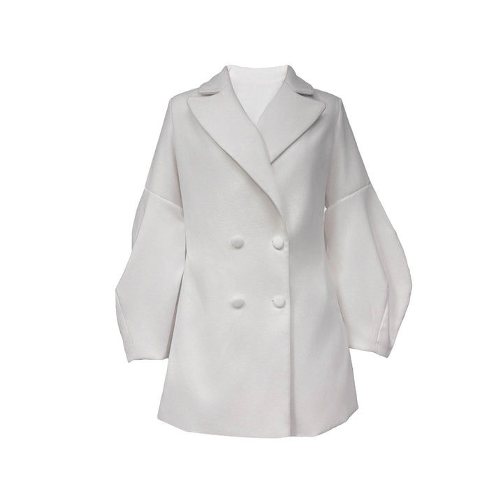 Kvinnors elegant dubbelknäppt blazer-klänning med voluminösa ärmar Mirla-Eva Jonsson