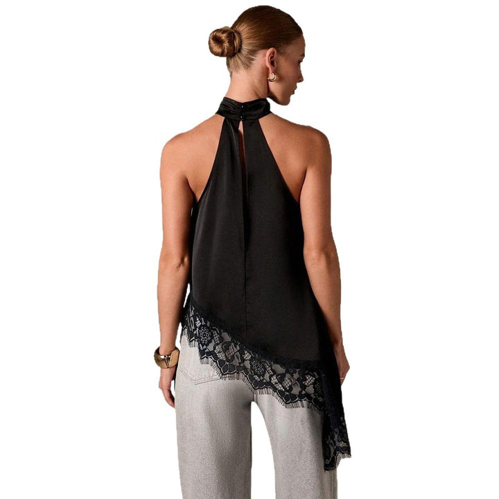 Kvinnors elegant halter-top med raffinerad spetsdetalj Mirla-Eva Jonsson