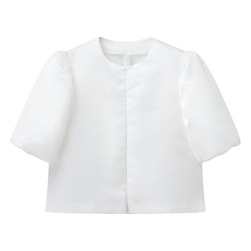 Kvinnors elegant jacka med puffärmar och kort snitt Mirla-Eva Jonsson
