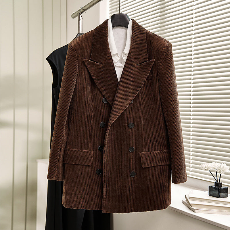 Kvinnors elegant kordblazer med dubbelknapprad och klassisk skärning Mirla-Eva Jonsson