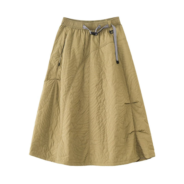 Kvinnors elegant midi kjol med praktisk elastisk midja och sidofickor Mirla-Eva Jonsson